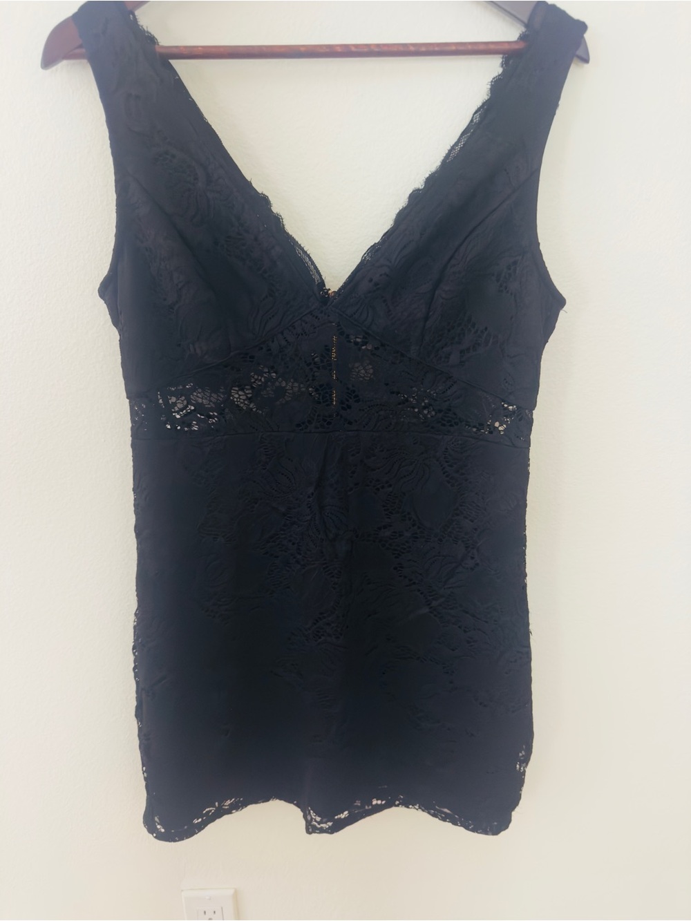 Bebe Black Lace V-Neck Tank Dress